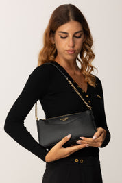 Twin-set Mini Bag con Catena Effetto Saffiano 252TB7033 NERO