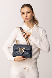 Pinko Mini Love Bag Puff Maxi Quilt BLU INDACO OMBROSO-ANTIQUE GOL