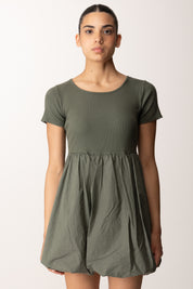 Khloefemme Mini abito con gonna a palloncino 52046 VERDE MILITARE