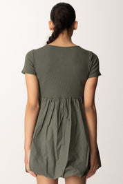 Khloefemme Mini abito con gonna a palloncino 52046 VERDE MILITARE