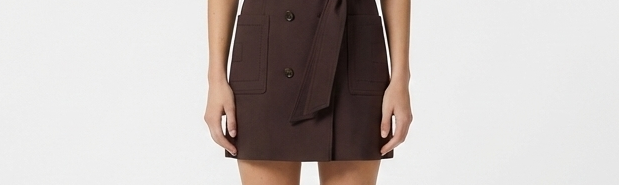 Elisabetta Franchi Mini abito in gabardina con scollo all'americana AB91461E2 CACAO