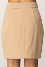 Elisabetta Franchi Minigonna In Gabardina Misto Lana GO12656E2 HONEY