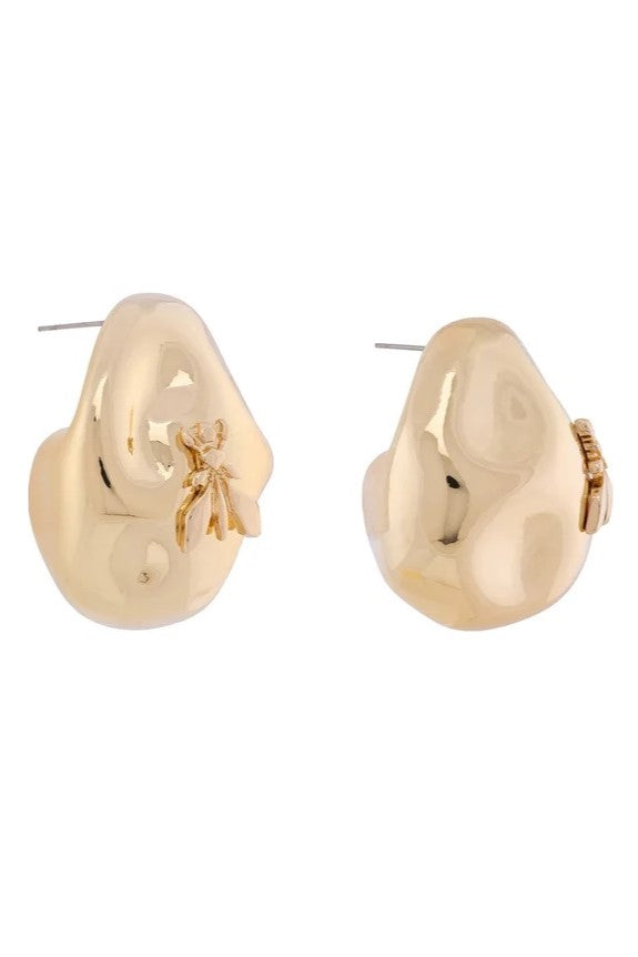 Patrizia Pepe Orecchini a lobo con logo fly 2J2573 M077 LIGHT SHINY GOLD