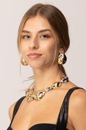 Patrizia Pepe Orecchini a lobo con logo fly 2J2573 M077 LIGHT SHINY GOLD