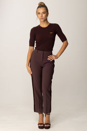 Pantaloni Crop con Dettagli Smoking