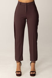 Pantaloni Crop con Dettagli Smoking