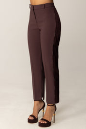 Pantaloni Crop con Dettagli Smoking