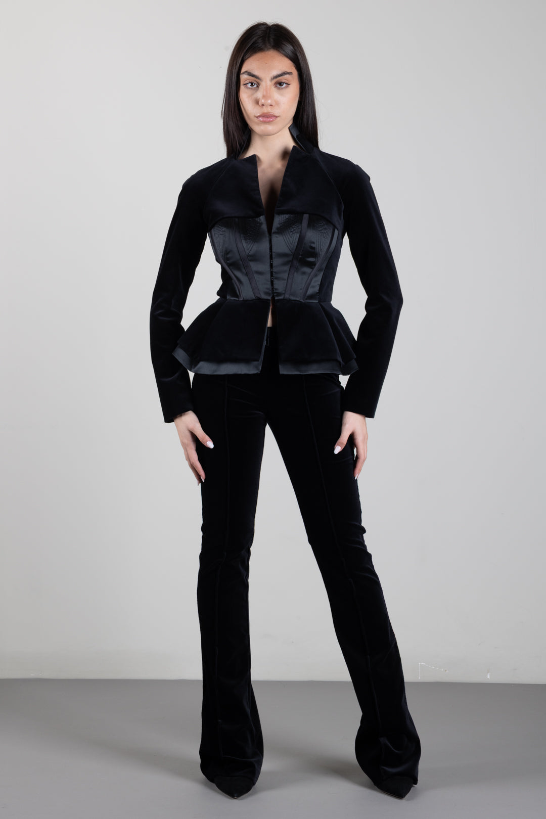 Pantalon Flarei In Velluto Di Cotone