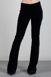 Flared cotton velvet trousers