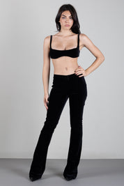 Flared cotton velvet trousers