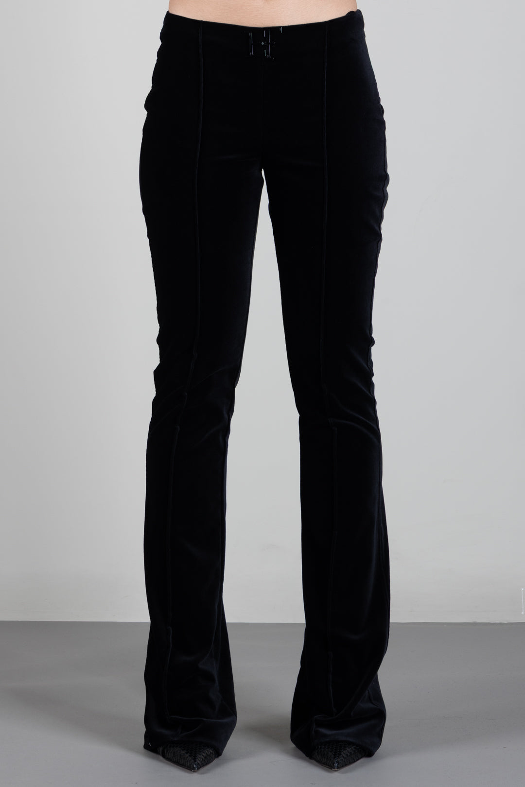 Flared cotton velvet trousers