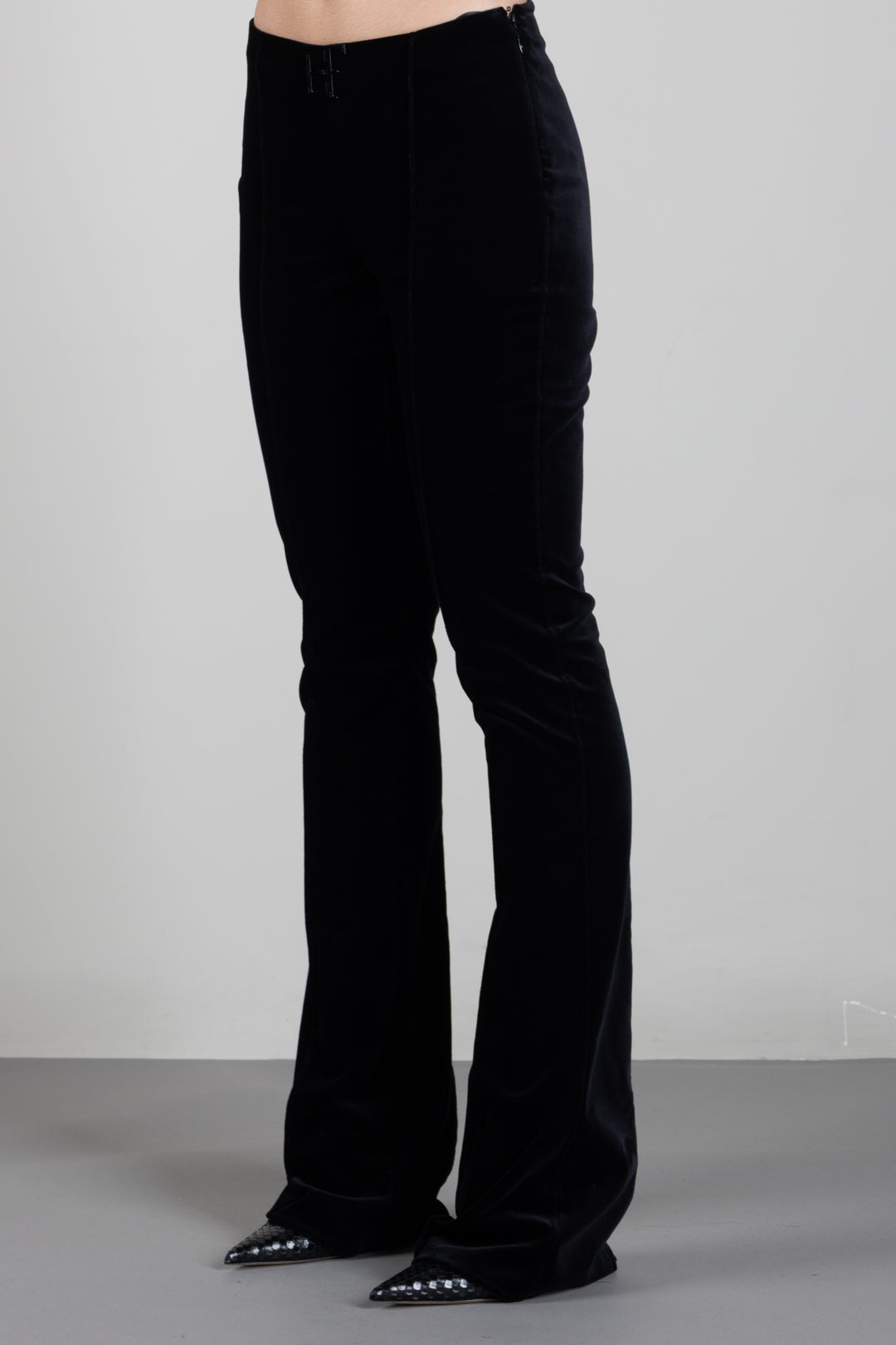 Flared cotton velvet trousers