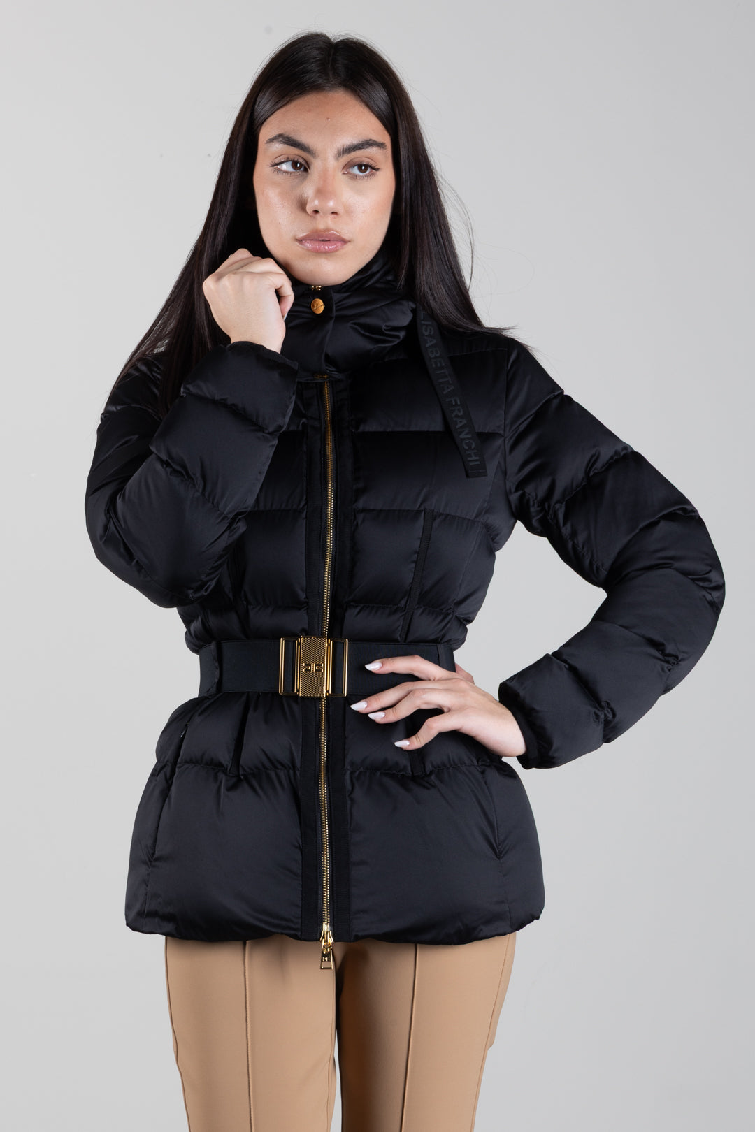 Doudoune en voile avec ceinture bijou