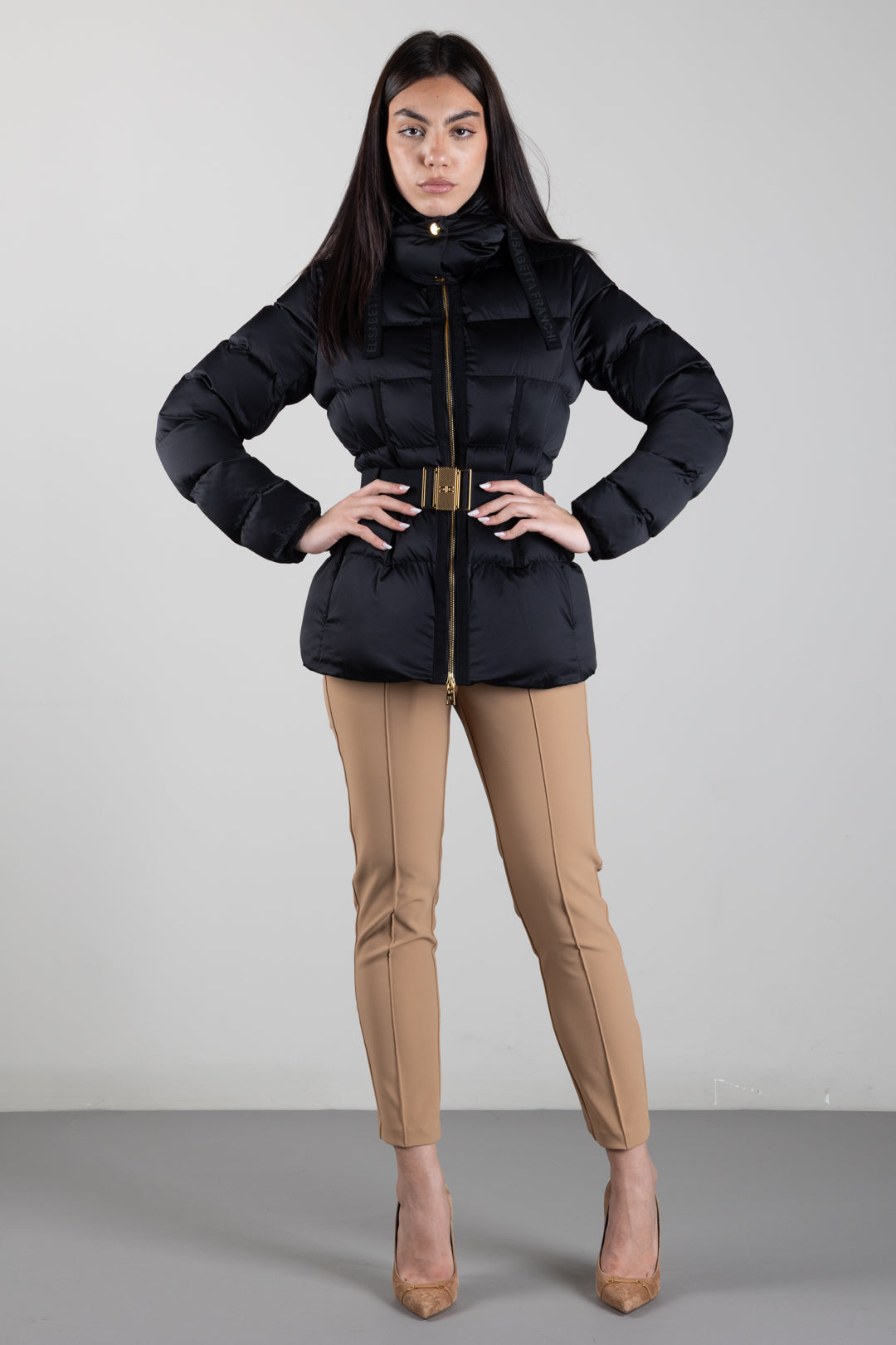 Doudoune en voile avec ceinture bijou