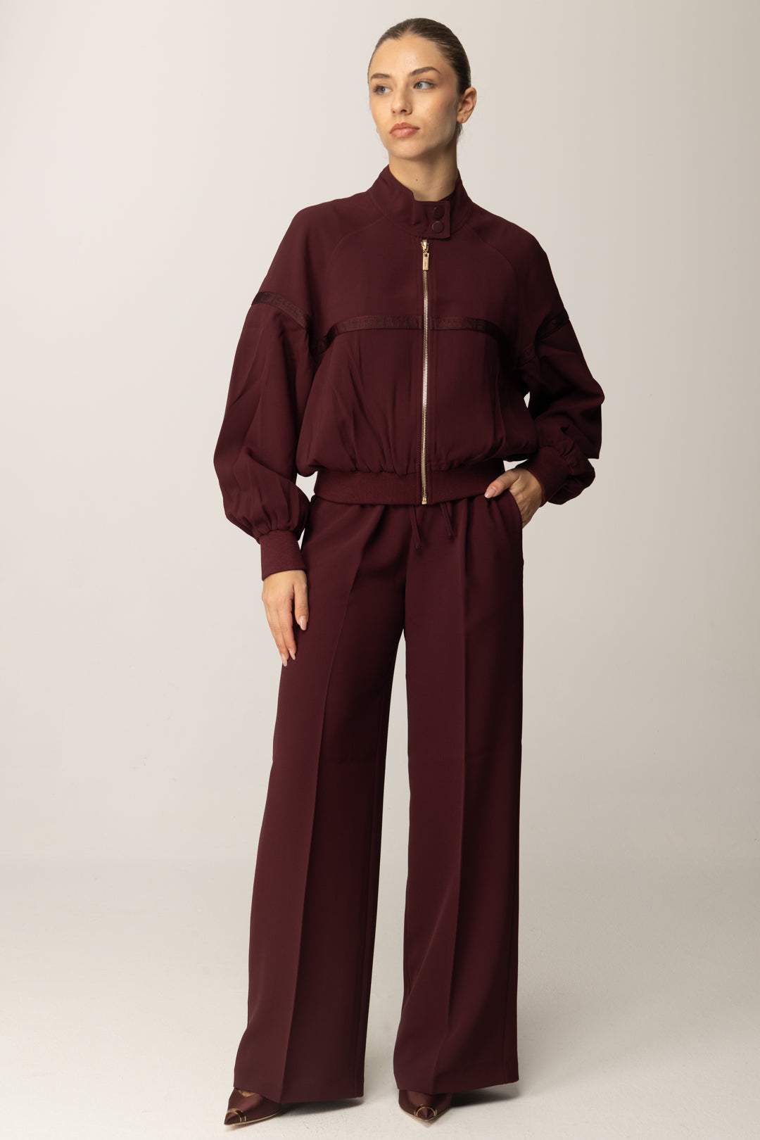 Twin-set Pantaloni Ampi con Cintura In Vita 252TP2611 WINETASTING