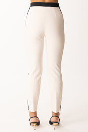 Elisabetta Franchi Pantaloni Bicolor con Charms PAT0156E2 MILK/NERO