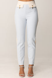 Elisabetta Franchi Pantaloni Bicolor con Charms PAT0156E2 STARLIGHT/MILK