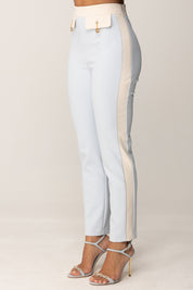 Elisabetta Franchi Pantaloni Bicolor con Charms PAT0156E2 STARLIGHT/MILK