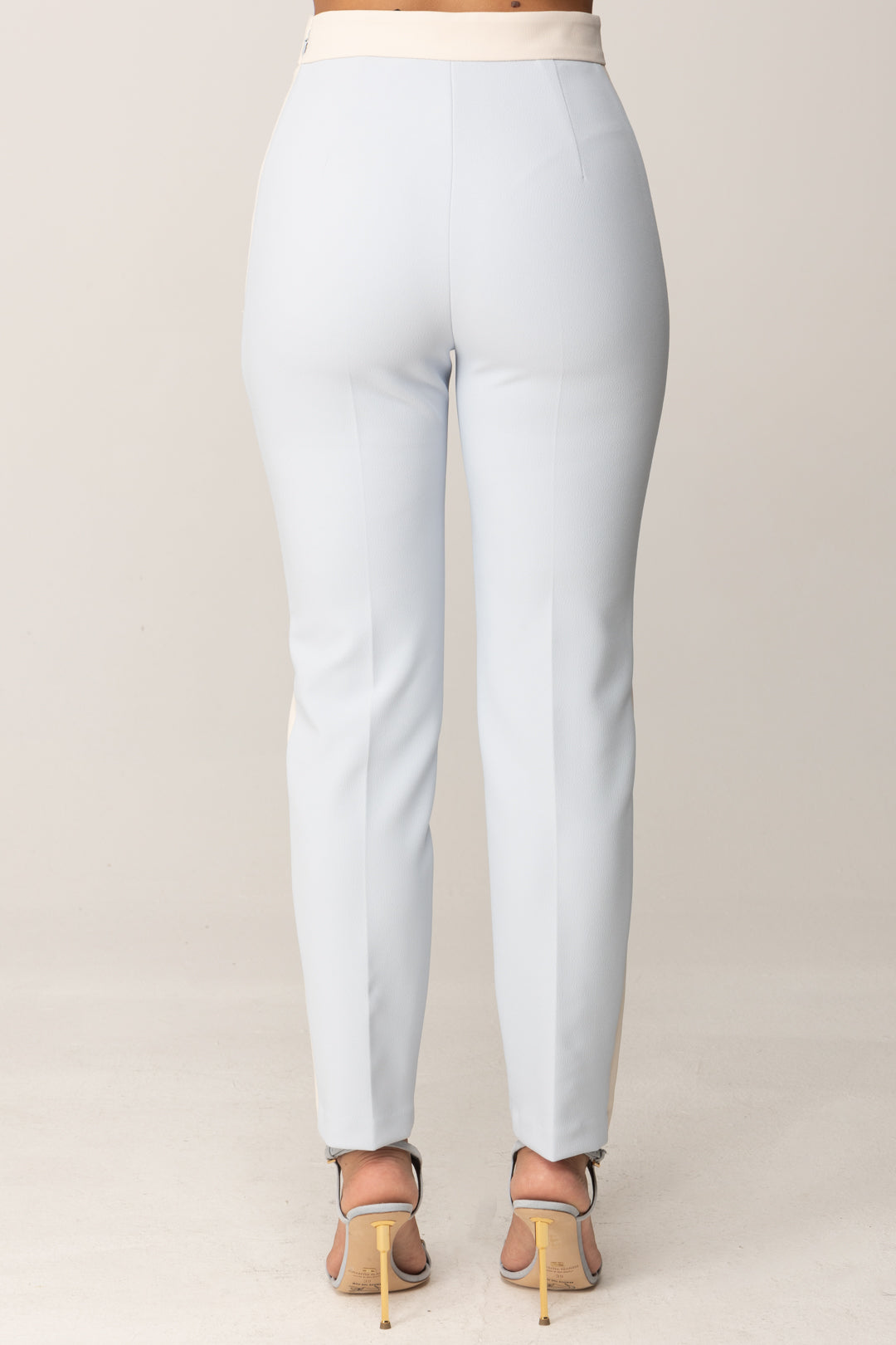 Elisabetta Franchi Pantaloni Bicolor con Charms PAT0156E2 STARLIGHT/MILK