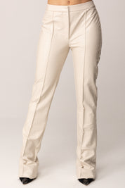Elisabetta Franchi Pantaloni Effetto Pelle Stampa Cocco PA14258E2 MILK