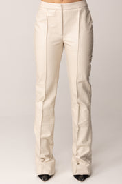 Elisabetta Franchi Pantaloni Effetto Pelle Stampa Cocco PA14258E2 MILK