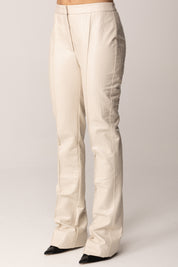 Elisabetta Franchi Pantaloni Effetto Pelle Stampa Cocco PA14258E2 MILK