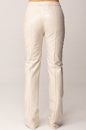 Elisabetta Franchi Pantaloni Effetto Pelle Stampa Cocco PA14258E2 MILK