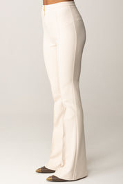 Elisabetta Franchi Pantaloni Flare In Doppio Crêpe con Zip PA12256E2 MILK