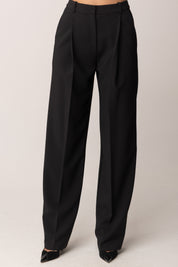 Elisabetta Franchi Pantaloni In Crepe Leggero con Pinces NERO PA12556E2