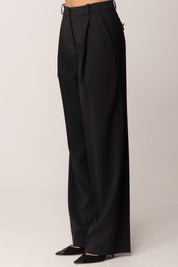 Elisabetta Franchi Pantaloni In Crepe Leggero con Pinces NERO PA12556E2