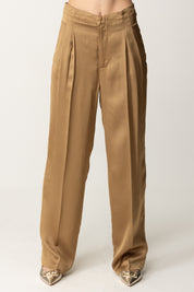 Twin-set Pantaloni Wide Leg con Pinces 251TT2273 GOLDEN GREEN 
