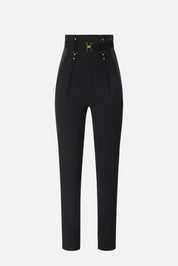 Elisabetta Franchi Pantaloni bustier con inserti in raso PA18062E2 NERO