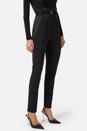 Elisabetta Franchi Pantaloni bustier con inserti in raso PA18062E2 NERO