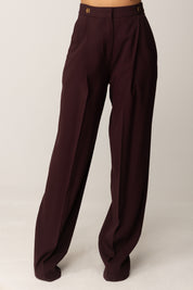 Elisabetta Franchi Pantaloni con Dettagli Logo In Vita PA12356E2 MERLOT