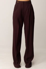 Elisabetta Franchi Pantaloni con Dettagli Logo In Vita PA12356E2 MERLOT