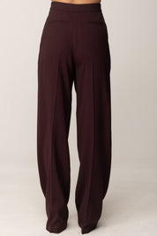 Elisabetta Franchi Pantaloni con Dettagli Logo In Vita PA12356E2 MERLOT