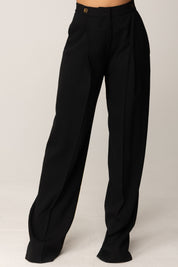 Elisabetta Franchi Pantaloni con Dettagli Logo In Vita PA12356E2 NERO