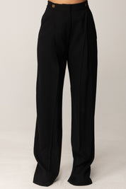 Elisabetta Franchi Pantaloni con Dettagli Logo In Vita PA12356E2 NERO