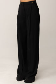 Elisabetta Franchi Pantaloni con Dettagli Logo In Vita PA12356E2 NERO