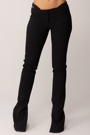 Elisabetta Franchi Pantaloni con Inserto Ricamato PA12857E2 NERO