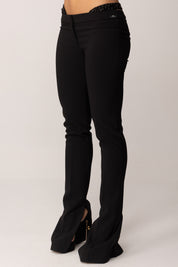 Elisabetta Franchi Pantaloni con Inserto Ricamato PA12857E2 NERO