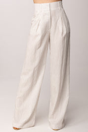 Patrizia Pepe Pantaloni palazzo a righe in viscosa 2P1782 A766 WHITECOMMUNIONSTRI