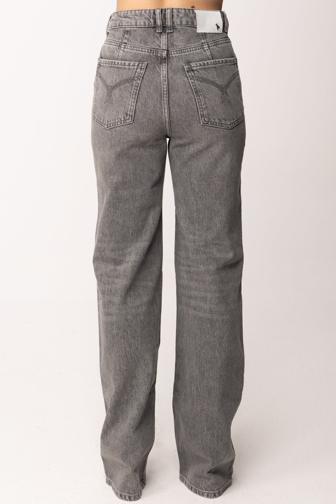 Patrizia Pepe Jeans Regular Fit Vita Alta In Denim Lavato 8P0487 D1WZN MEDIUM GREY