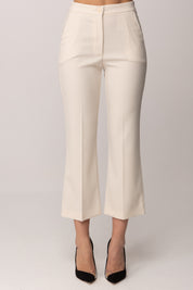 Patrizia Pepe Pantaloni Alla Caviglia In Crepe Stretch 8P0807 A6F5 WARM IVORY