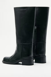 Patrizia Pepe Stivali Biker In Pelle con Punta Squadrata 2Y0042 L048 NERO