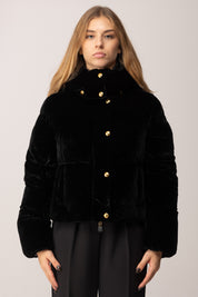 Elisabetta Franchi Piumino Corto In Velluto PI82D56E2 NERO