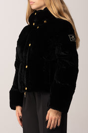 Elisabetta Franchi Piumino Corto In Velluto PI82D56E2 NERO