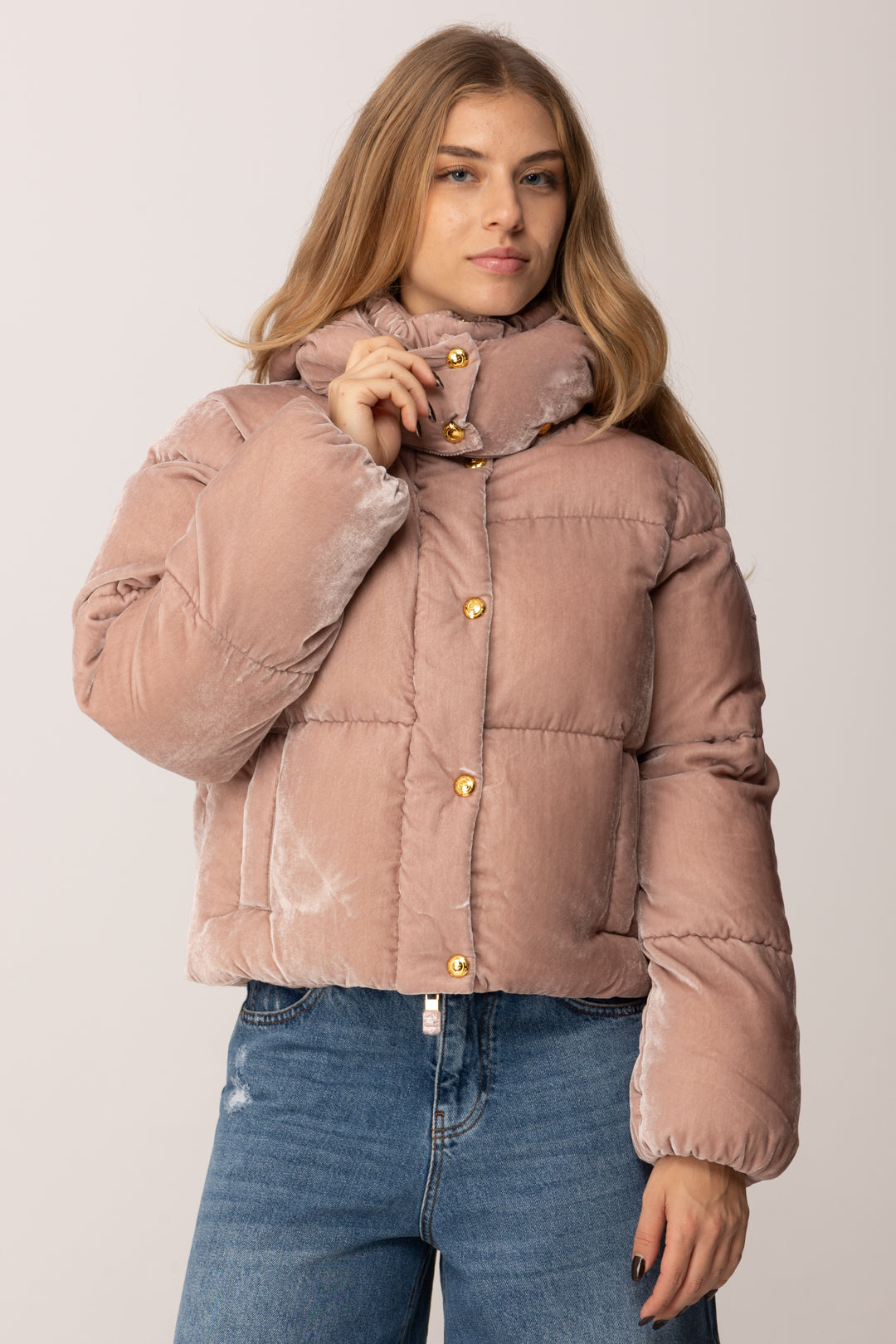 Elisabetta Franchi Piumino Corto In Velluto SUNRISE PI82D56E2