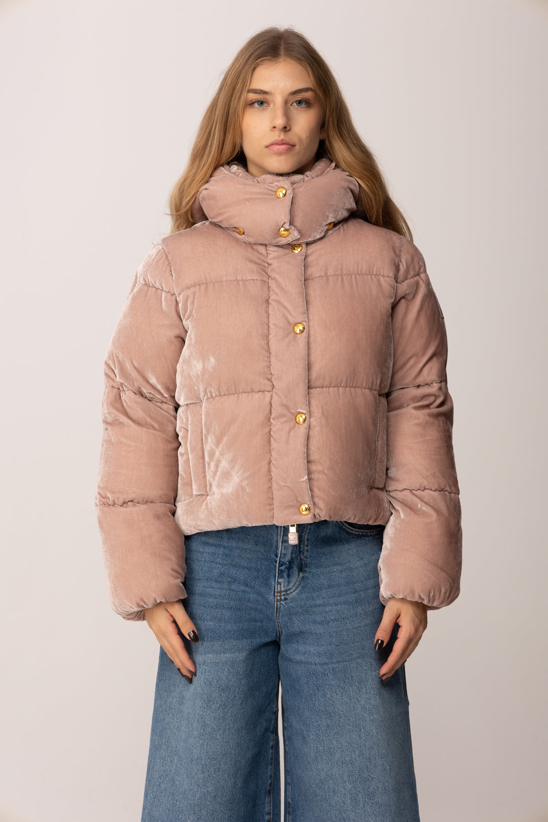 Elisabetta Franchi Piumino Corto In Velluto SUNRISE PI82D56E2