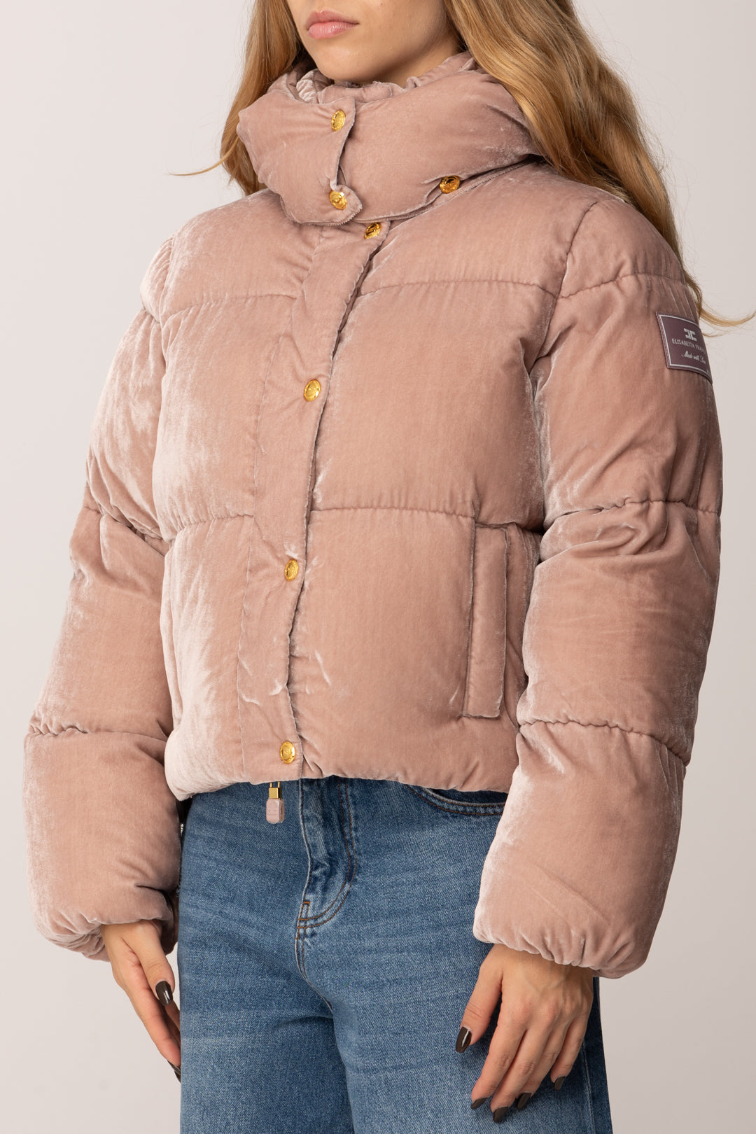 Elisabetta Franchi Piumino Corto In Velluto SUNRISE PI82D56E2